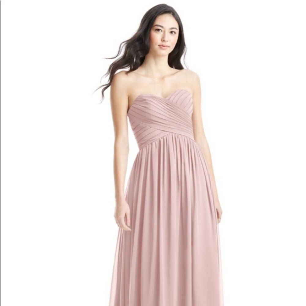 NWT AZAZIE Kristen Strapless Formal Dress in Pearl Pink Size A2
